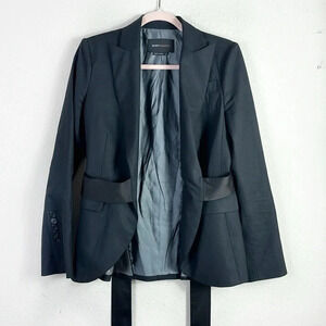 BCBG MAXAZRIA Black Wrap Blazer with satin belt size Small